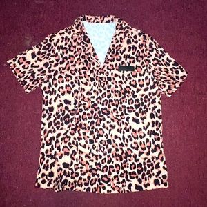 Leopard print button up